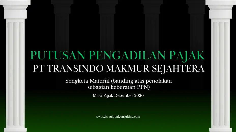 Pembatalan Kewajiban PPN PT Transindo Makmur Sejahtera atas Masa Pajak Desember 2020