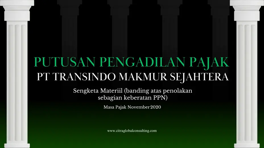 Pembatalan Kewajiban PPN PT Transindo Makmur Sejahtera atas Masa Pajak November 2020