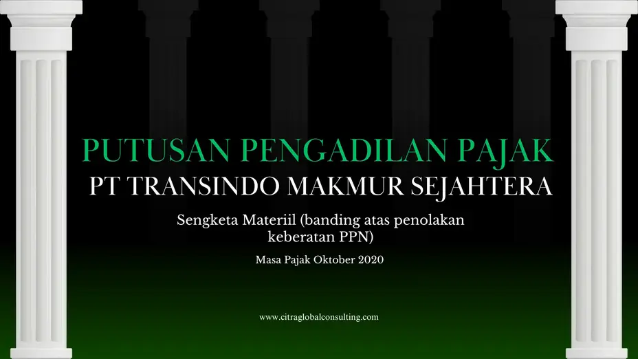 Pembatalan Kewajiban PPN PT Transindo Makmur Sejahtera atas Masa Pajak Oktober 2020