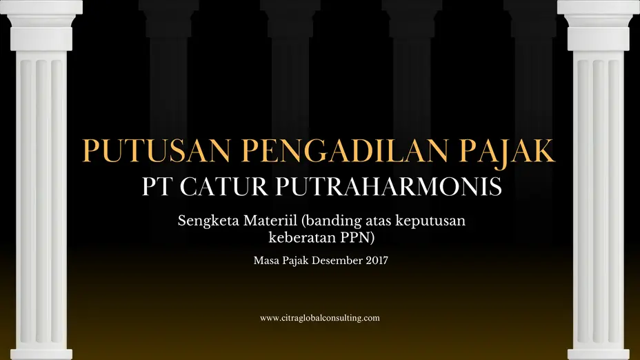 Pengurangan Kewajiban PPN PT Catur Putraharmonis atas Masa Desember 2017