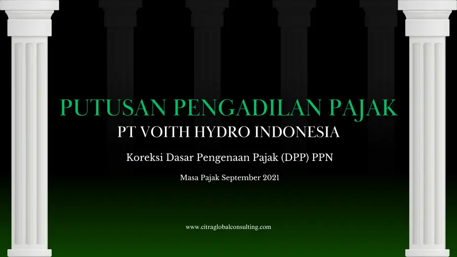 Putusan Pengadilan Pajak PT Voith Hydro Indonesia